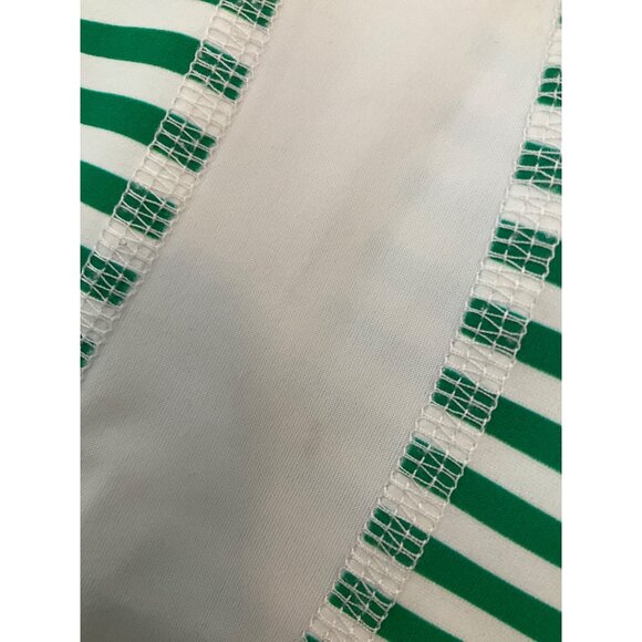 Tory Burch Medium Sport Rash Guard Swim Top Green and White Stripes - Picture 7 of 7